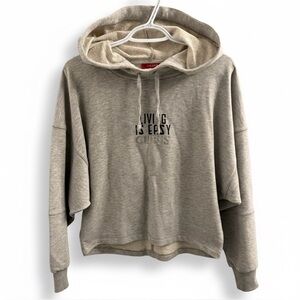 Guess | Grey Cropped Hoodie Oversized Fit